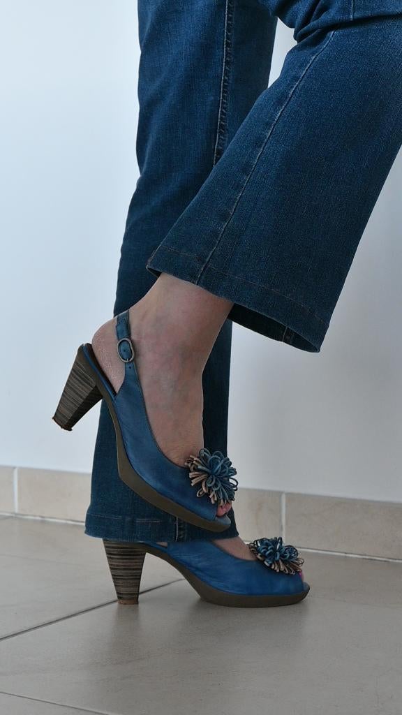Feestelijke sandalen - Maat 37, Kleding | Dames, Ophalen, Blauw, Sandalen of Muiltjes, Gedragen