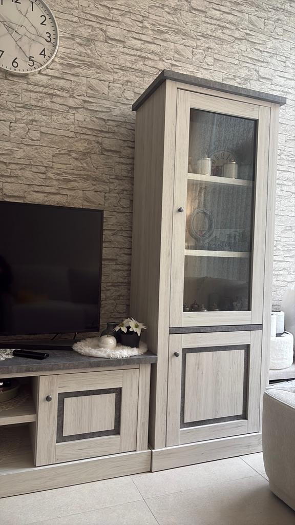 Tv-meubel + ramen + moderne salontafel met marmereffect, Huis en Inrichting, Complete inboedels, Ophalen