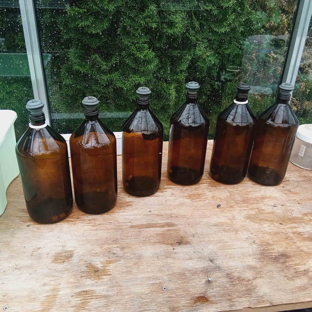 Apothekers flessen 6 stuks a 1 liter, Ophalen of Verzenden