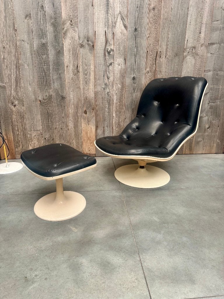 Rare vintage fauteuil DESIGN 1970 Shelby Beaufort Belgium, Enlèvement ou Envoi, Chaise, Brun, Plastique