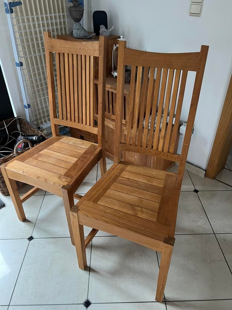 8 chaises en teck, Enlèvement, Comme neuf