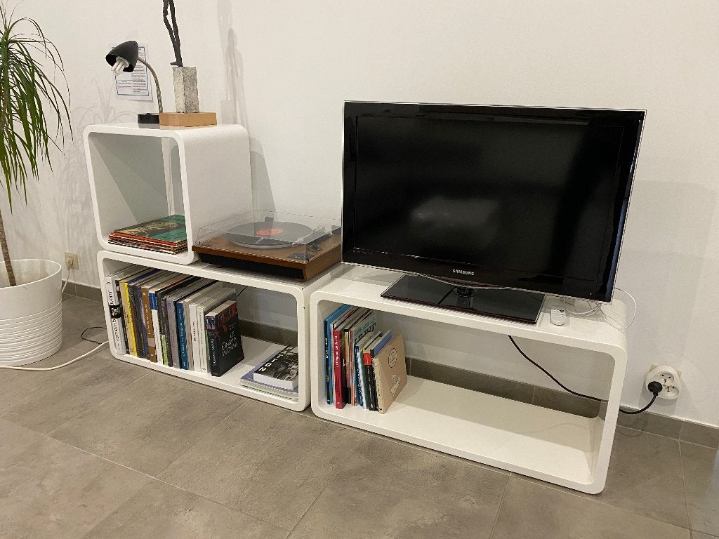 5 meubles cube rectangle arrondi blanc pour salon space age, Maison & Meubles, 25 à 50 cm, Moins de 100 cm, Enlèvement, Utilisé