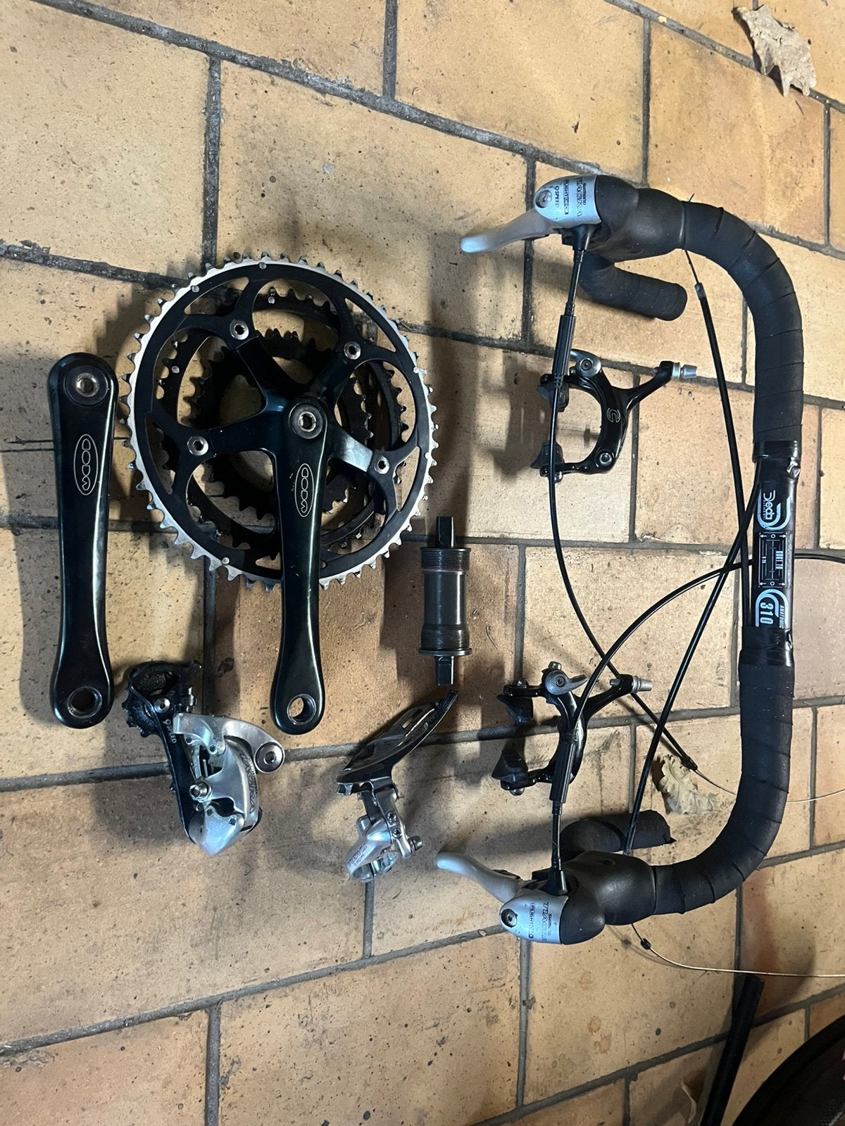 Shimano Tiagra 9s groupset, Fietsen en Brommers, Gebruikt, Overige typen, Ophalen of Verzenden, Aluminium