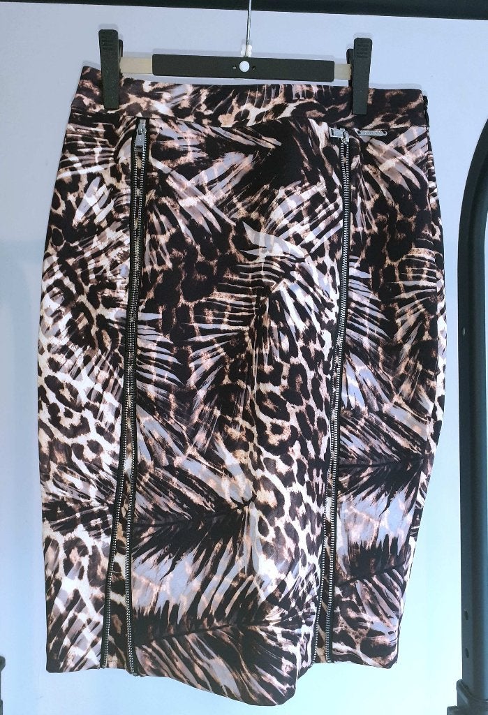 Rok bodycon leopard & tropical Guess Bena XS, Kleding | Dames, Overige kleuren, Nieuw, Ophalen of Verzenden, Knielengte
