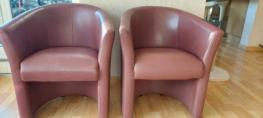 2 sièges club en cuir, Maison & Meubles, Fauteuils, Enlèvement, Utilisé