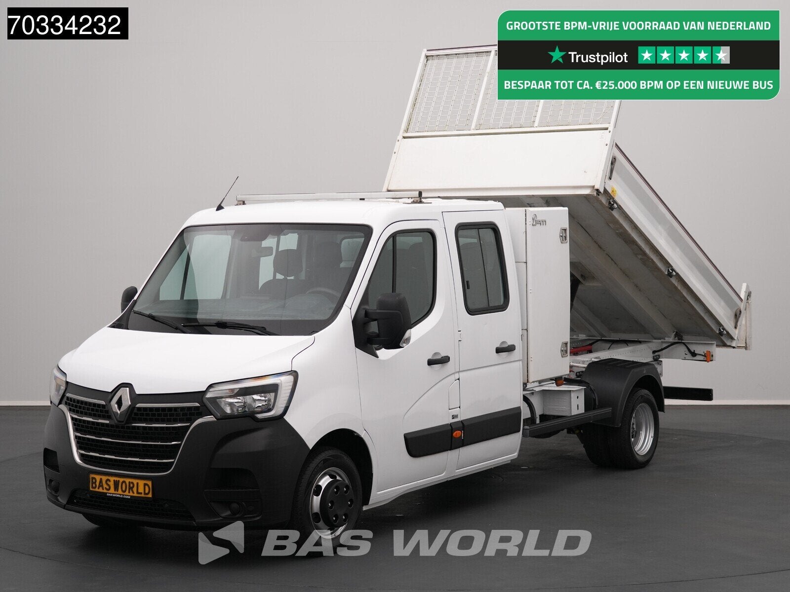 Renault Master 130PK Kipper Dubbele Cabine Dubbellucht Airco, Autos, Achat, Euro 6, Entreprise, 96 kW