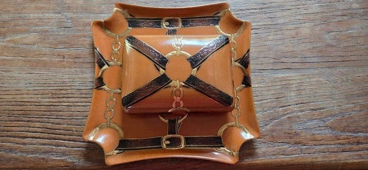 Bol et couvercle/Style Hermes/Collections Dominie's, Enlèvement ou Envoi