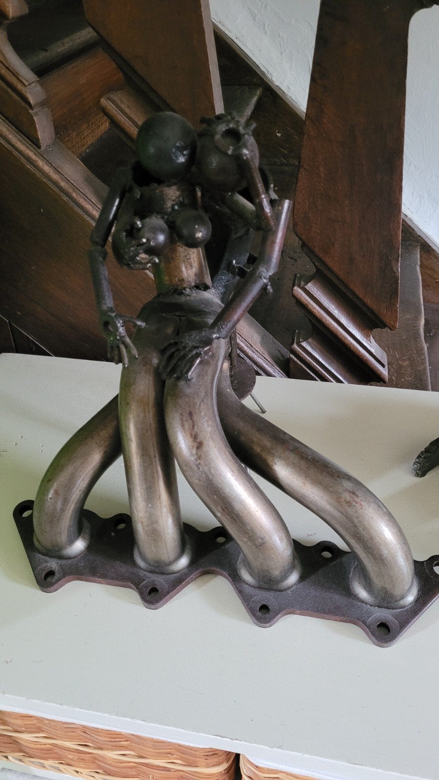 Statue couple, Enlèvement, Comme neuf, Marron, Avec relief