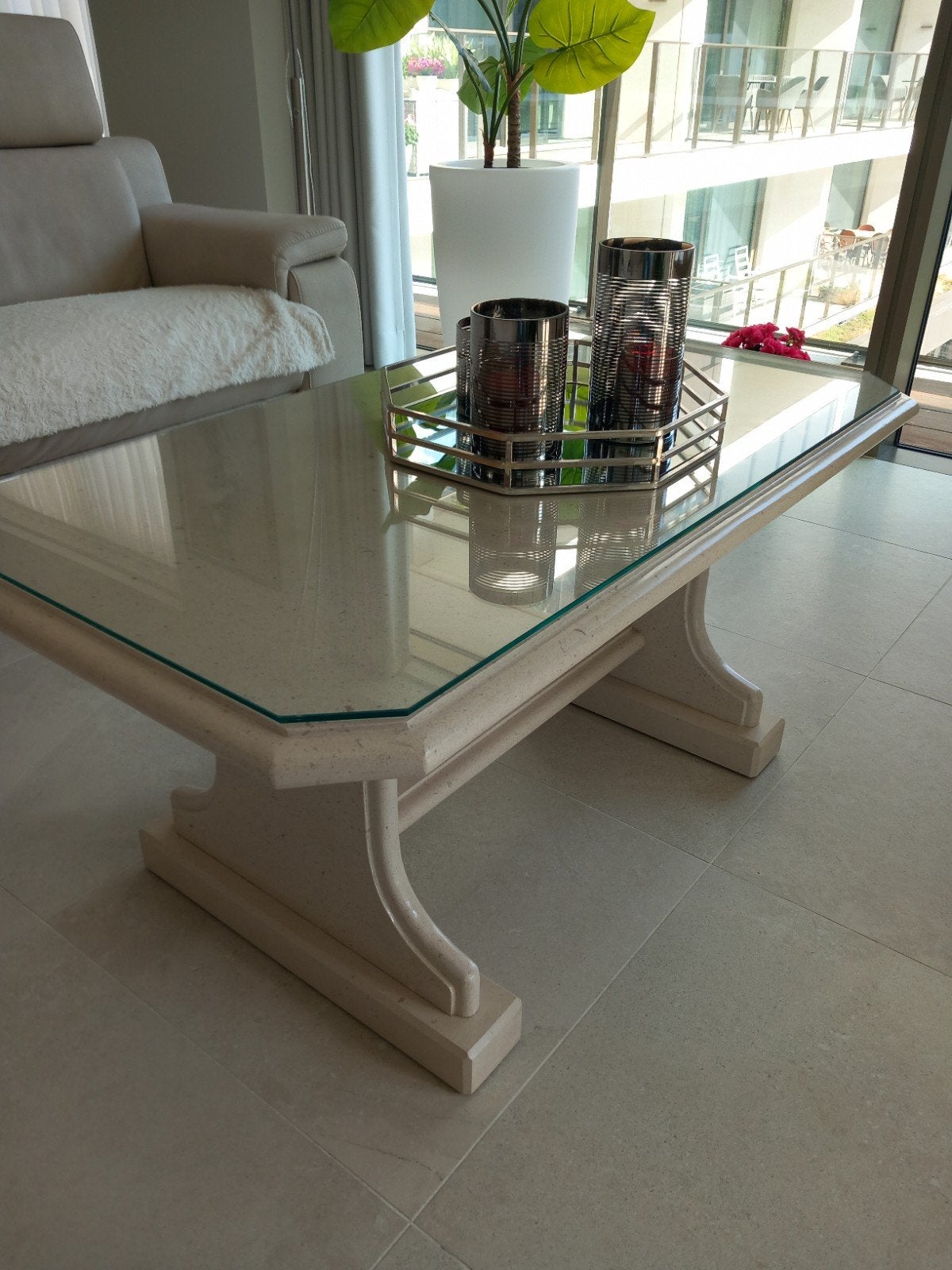 salontafel, Ophalen, Glas