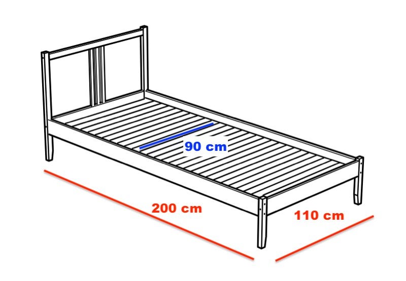 ((¯`*•.¸. Eenpersoonsbed Scandinavisch hout + Ikea boxspring, Ophalen, Gebruikt, 90 cm, Eenpersoons