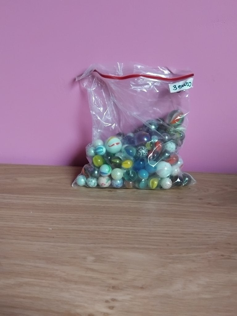 Grote zak knikkers (verschillende kleuren en maten), Ophalen, Gebruikt