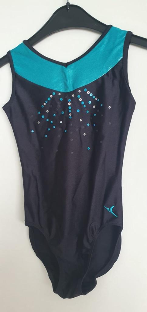 Turnpakje Domyos (Decathlon) 110/116 (5-6 jaar), Sport en Fitness, Zwart, Ophalen of Verzenden, Zo goed als nieuw, Kleiner dan kindermaat 122