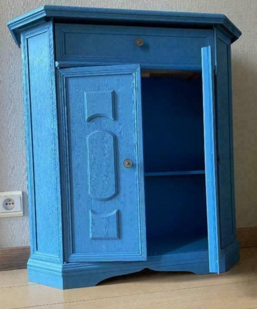 Blauw kastje, Huis en Inrichting, Ophalen, Gebruikt, 50 tot 100 cm, Minder dan 25 cm