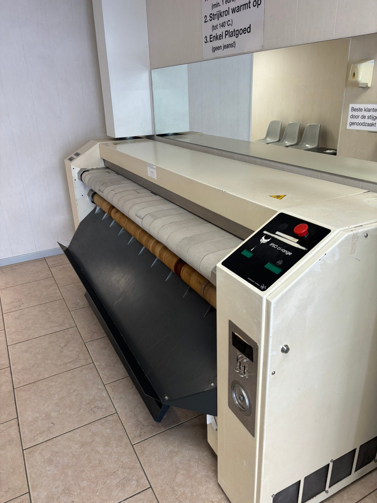 Professionele IPSO strijkmangel 2 meter werkbreedte–wassalon, Ophalen