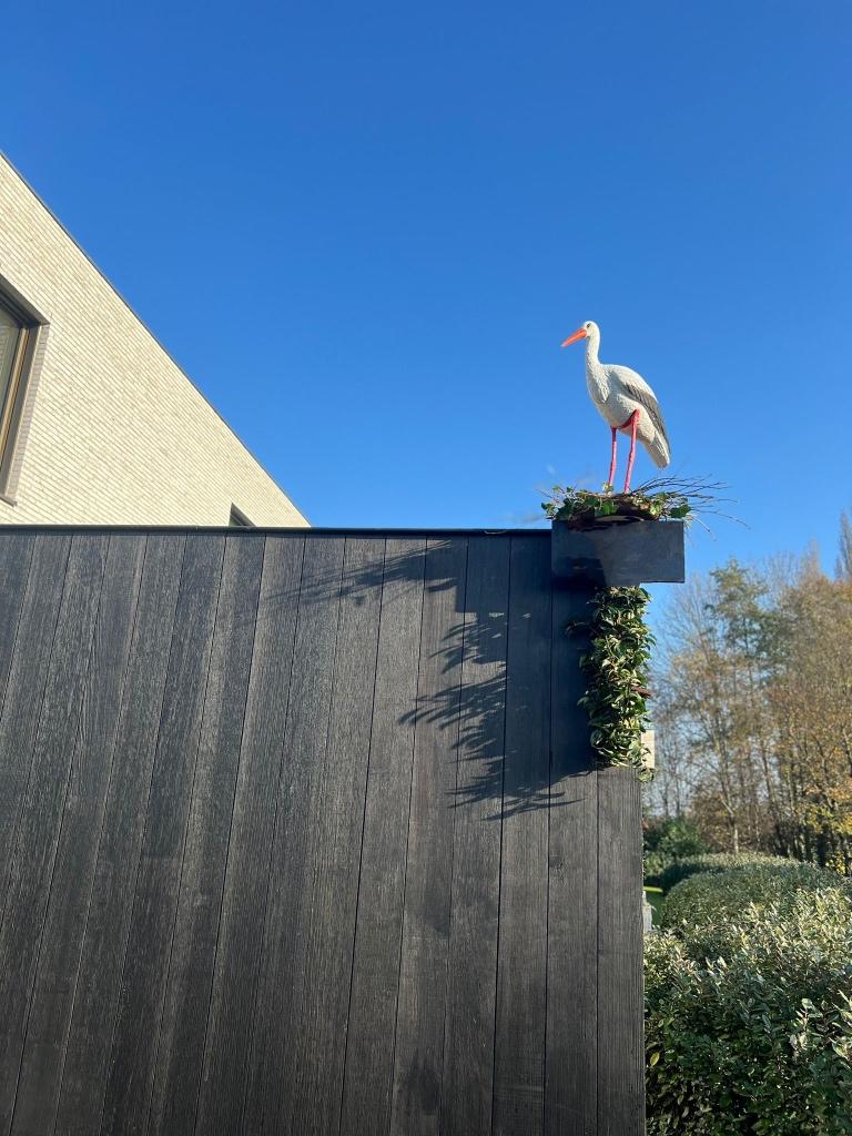 Dierfiguur ooievaar ubbink kunstof in zeer goede staat, Ophalen, Zo goed als nieuw, Kunststof