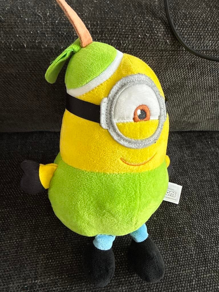 Pluche Minion groen-geel – zacht knuffeltje / hanger, Ophalen, Zo goed als nieuw, Geel, Klein (minder dan 20 cm)