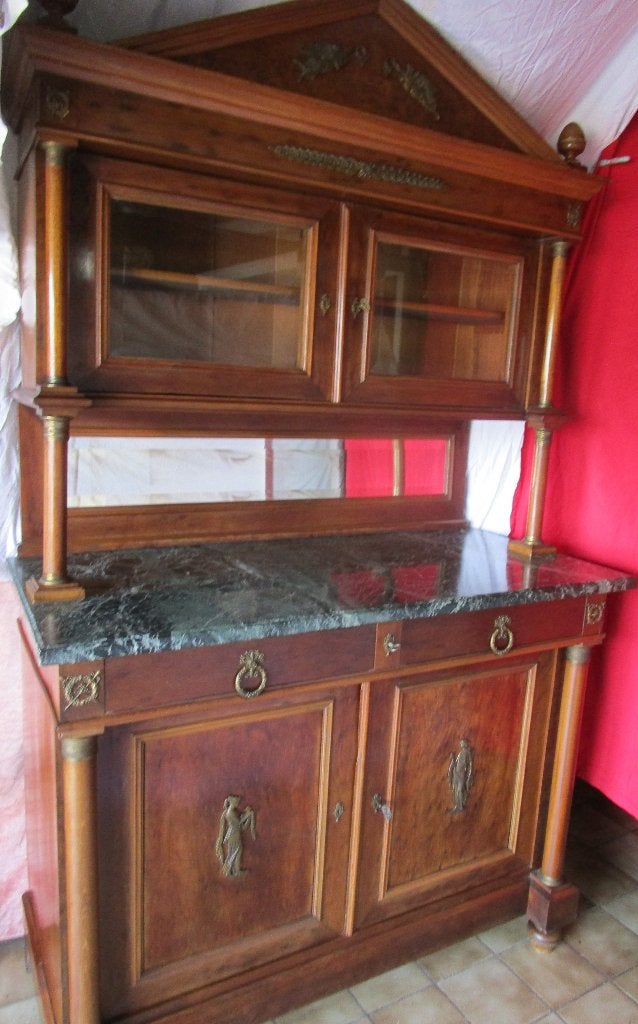 antieke eiken kast met marmeren en koper uit eind 1800, Enlèvement