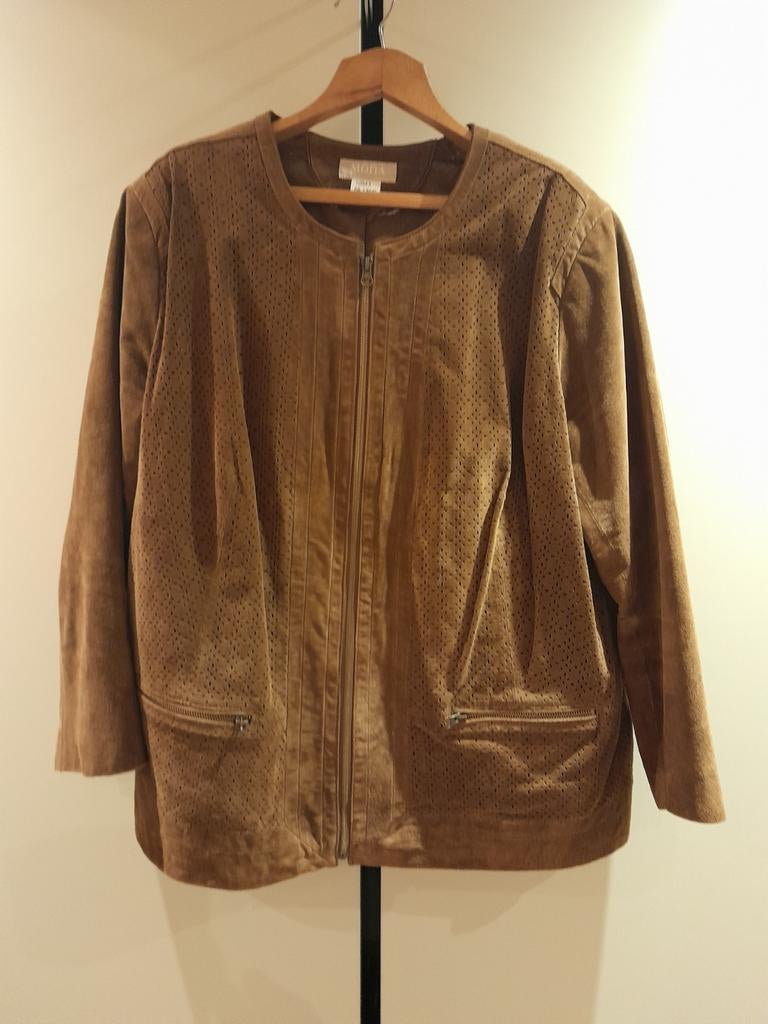 Mooi lederen vestje in camelkleur zeer weinig gedragen, Kleding | Dames, Ophalen, Bruin, Maat 46/48 (XL) of groter, Zo goed als nieuw