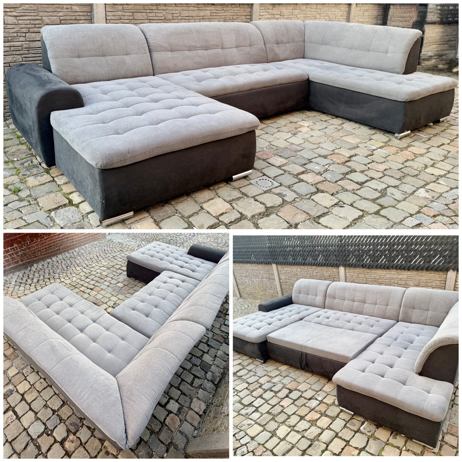 Canapé d’angle en U avec lit Livraison possible, Enlèvement, Utilisé