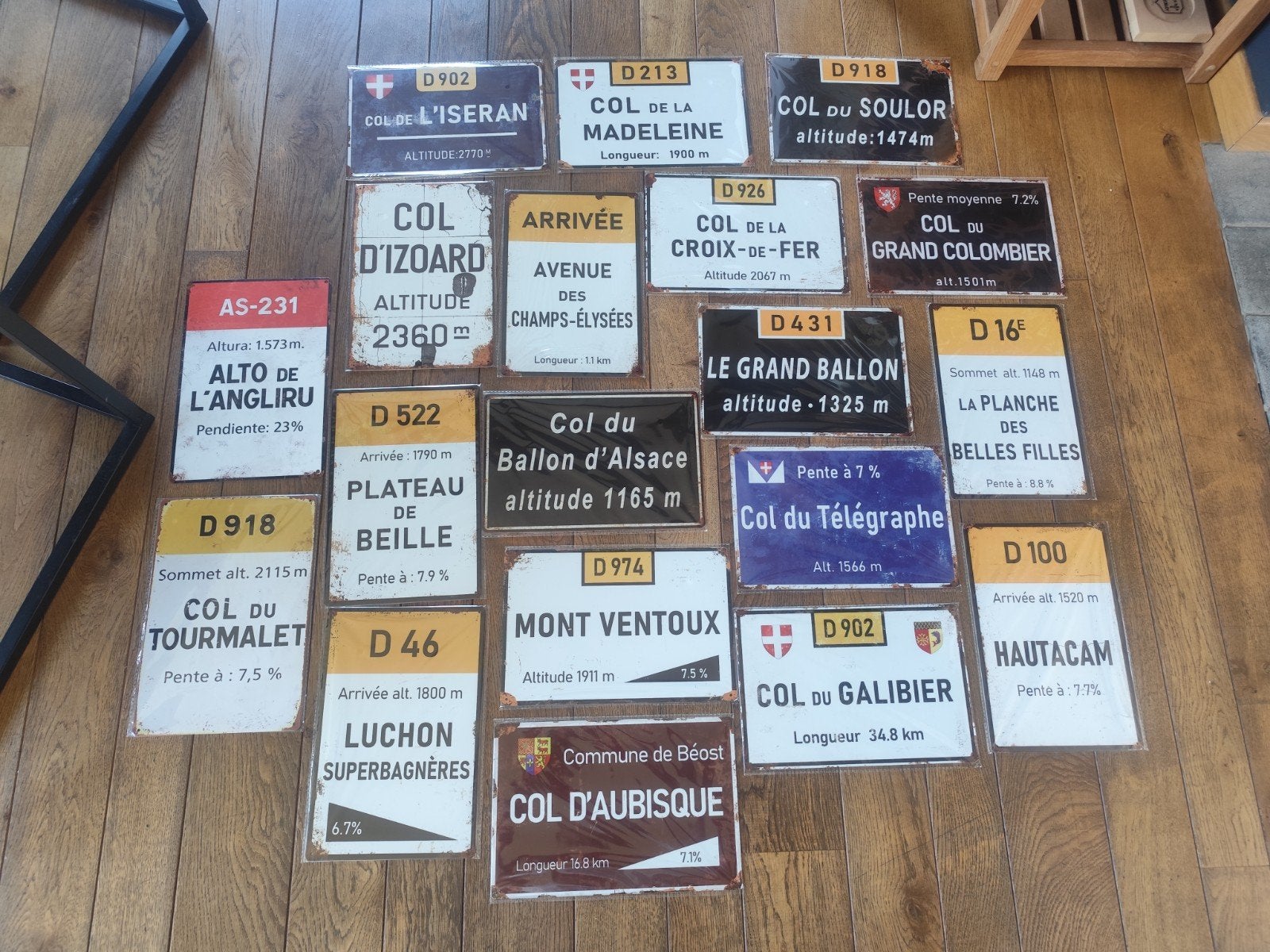 Plaques métalliques cyclisme.Grands cols du Tour de France., Enlèvement ou Envoi