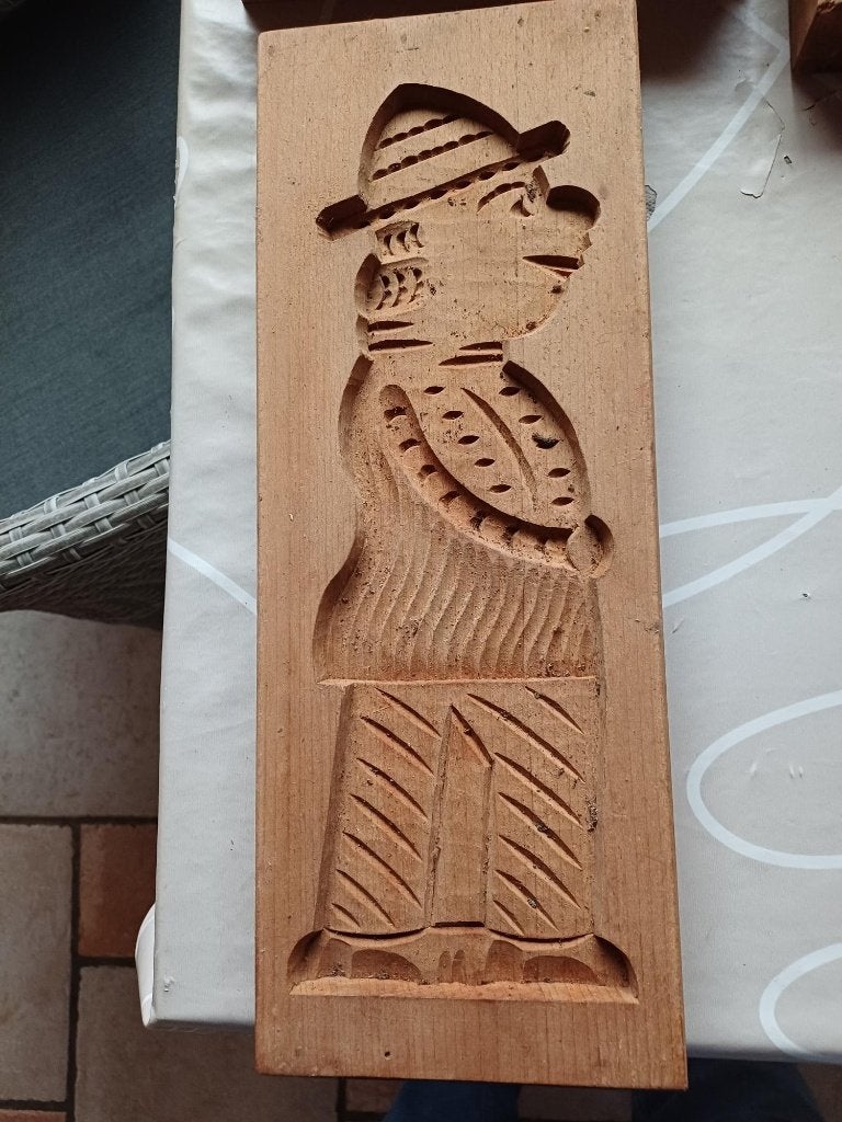 Oude antieke houten speculaasvorm – handgesneden – 35 cm, Antiek en Kunst, Ophalen