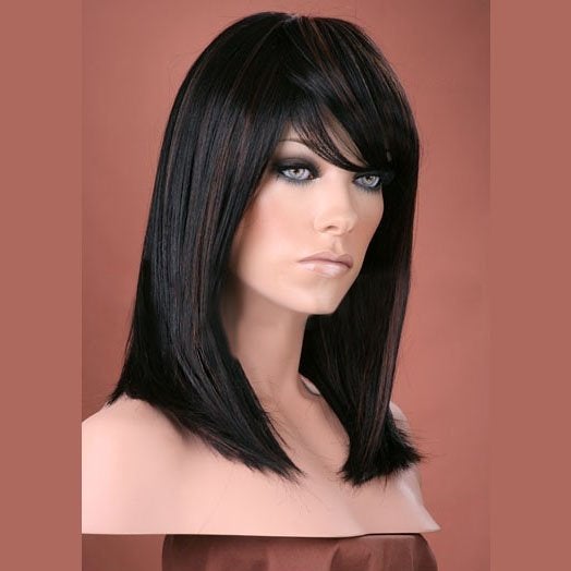 Luxe pruik halflang steil haar model Missy kleur FS1B-30, Enlèvement ou Envoi, Neuf