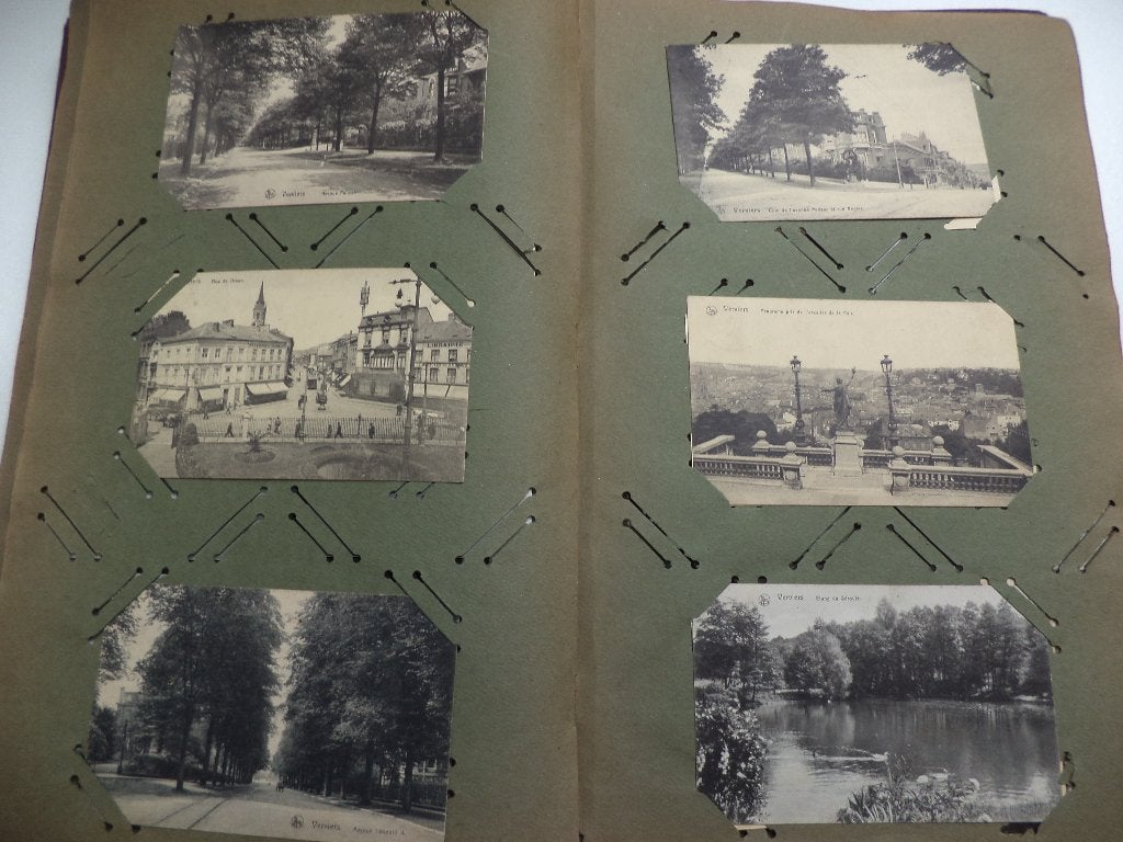 Art Nouveau leder ALBUM antieke postkaarten & antieke foto's, Ophalen of Verzenden