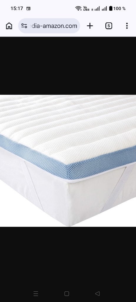Surmatelas 140x200 blanc Amazon Basics, Enlèvement, Comme neuf, 2 personnes