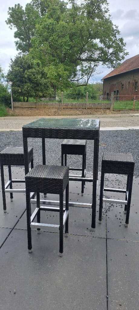 Tuinset statafel bartafel loungeset, Ophalen, 4 zitplaatsen, Gebruikt, Tuinset