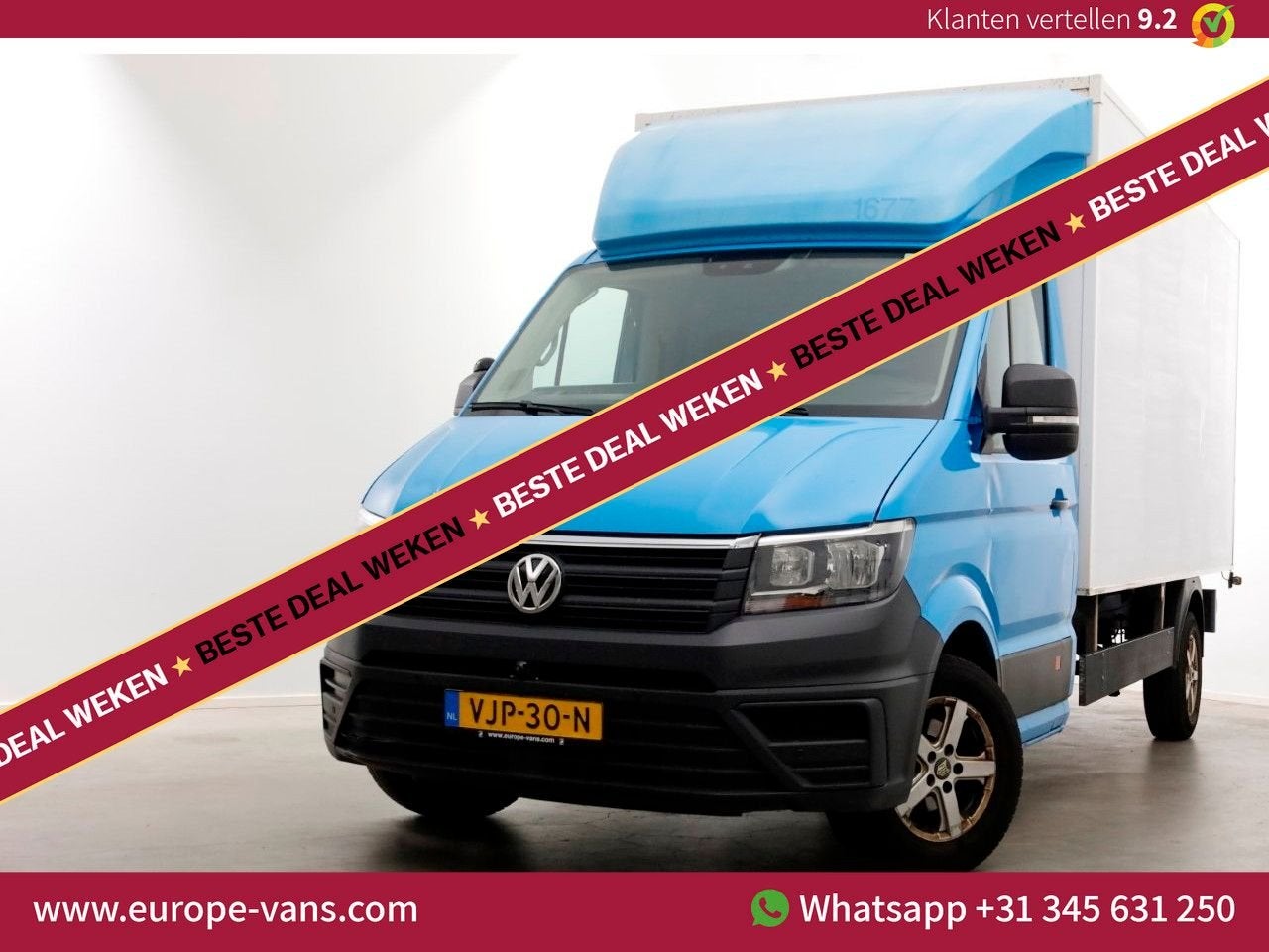 Volkswagen Crafter 35 2.0 TDI E6 Bakwagen met achterdeuren 2, Auto's, Bestelwagens en Lichte vracht, Parkeercamera, Blauw, Bedrijf