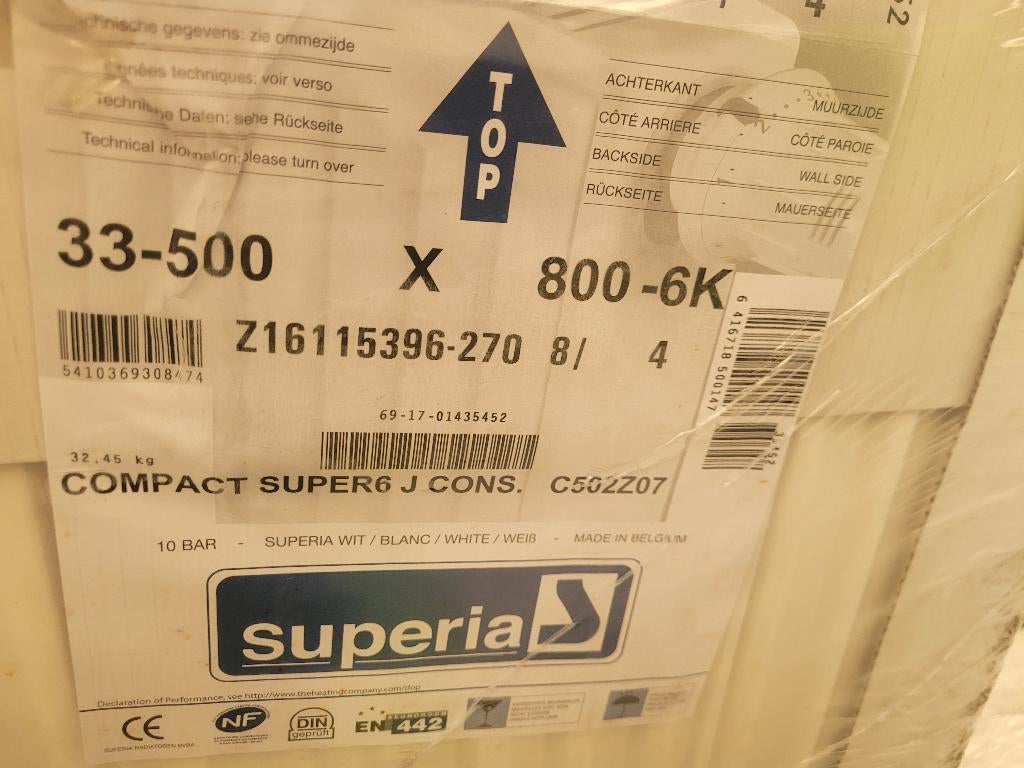 Radiateur 500 x 800 - 33 SUPERIA NEUF, Bricolage & Construction, Chauffage & Radiateurs, Enlèvement, Neuf, Radiateur