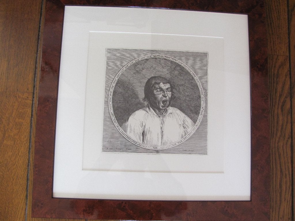 Prent van Pieter Bruegel de Oude De gaper, Ophalen, Ingelijst, 1950 - 1999, Portret