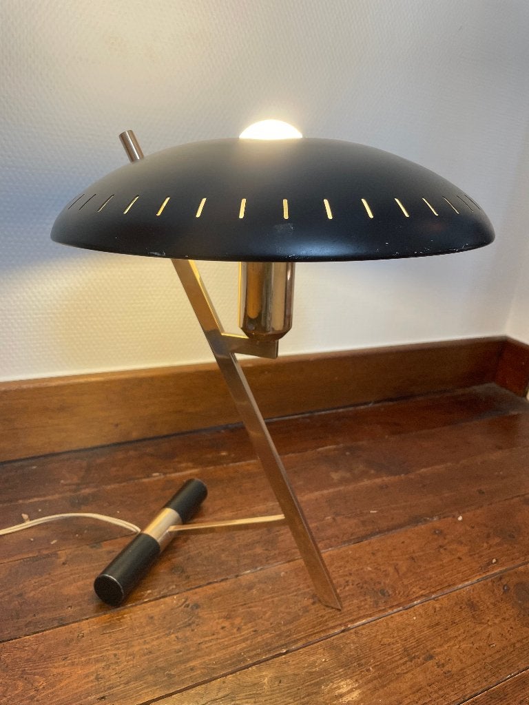 Lampe Philips « Decora » Louis Kalff - 1956 - First Edition, Doré, Enlèvement ou Envoi, Lampe de bureau, Avec interrupteur