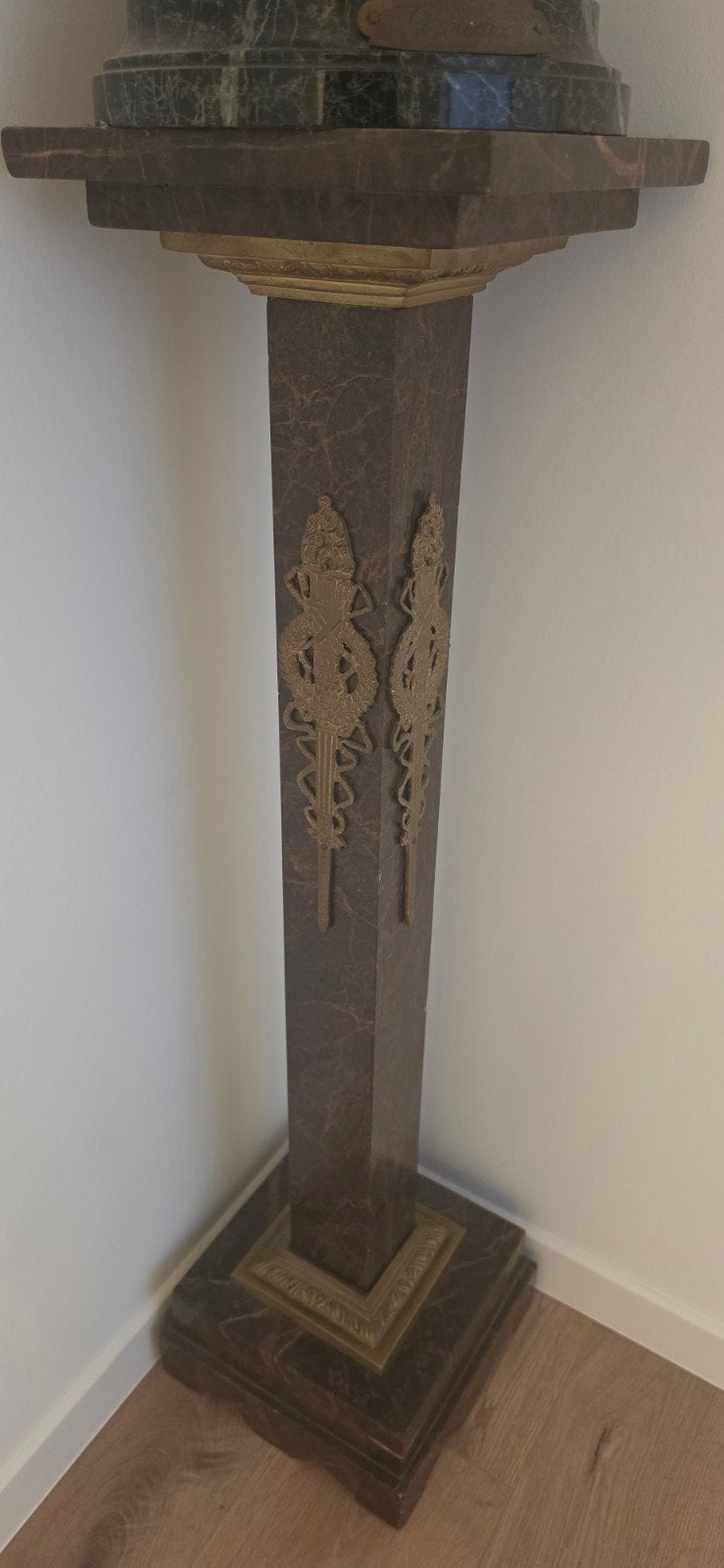 Colonne ancienne en marbre avec bronze doré - Style Empire 1, Enlèvement ou Envoi