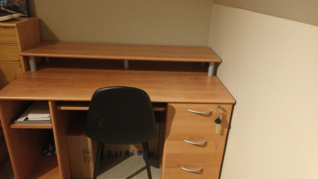 Volledige éénpersoons slaapkamer met bureau en kasten, Ophalen, Gebruikt, Eenpersoons, Modern