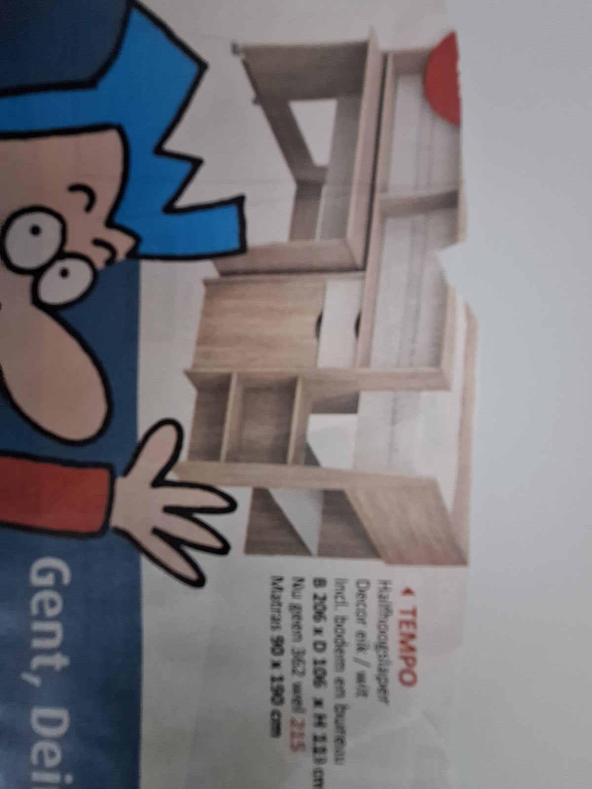 Halfhoogslaper, Enlèvement, Lit mi-hauteur mezzanine