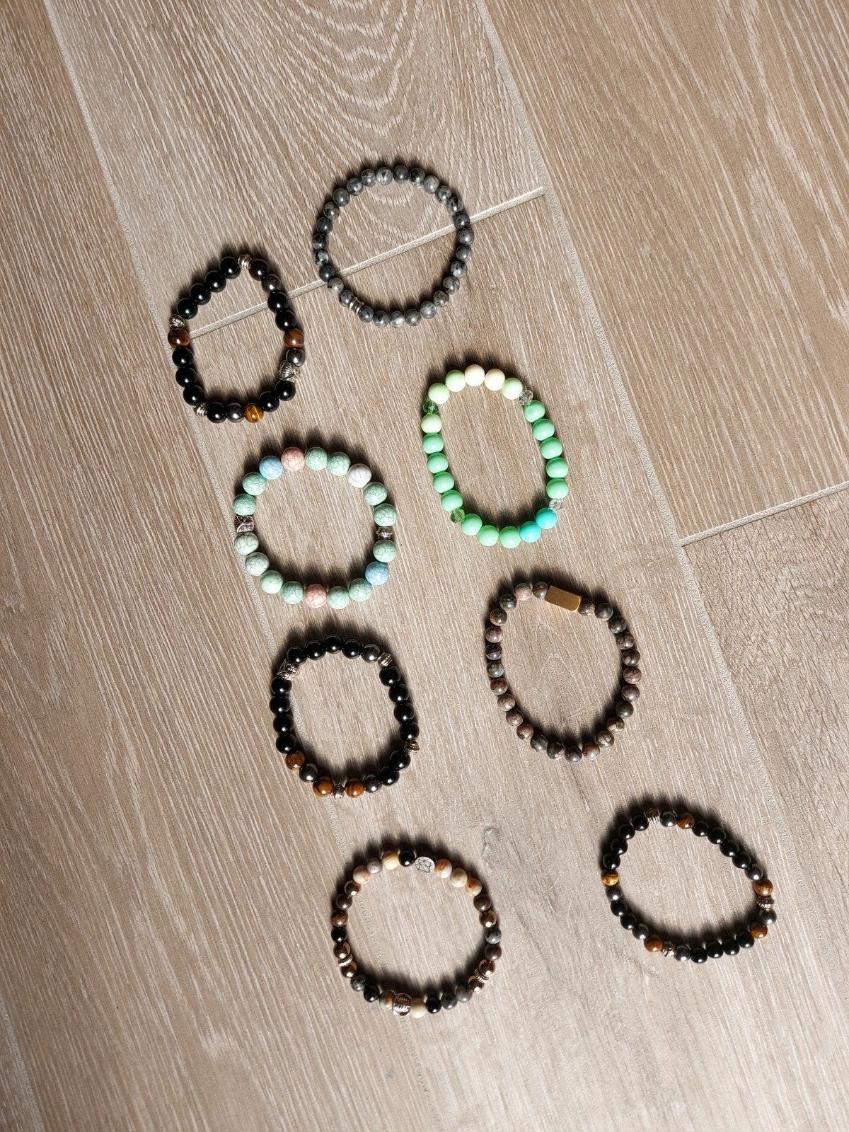 bracelets 8 pièces, perles neuves., Enlèvement ou Envoi, Neuf, Avec bracelets à breloques ou perles