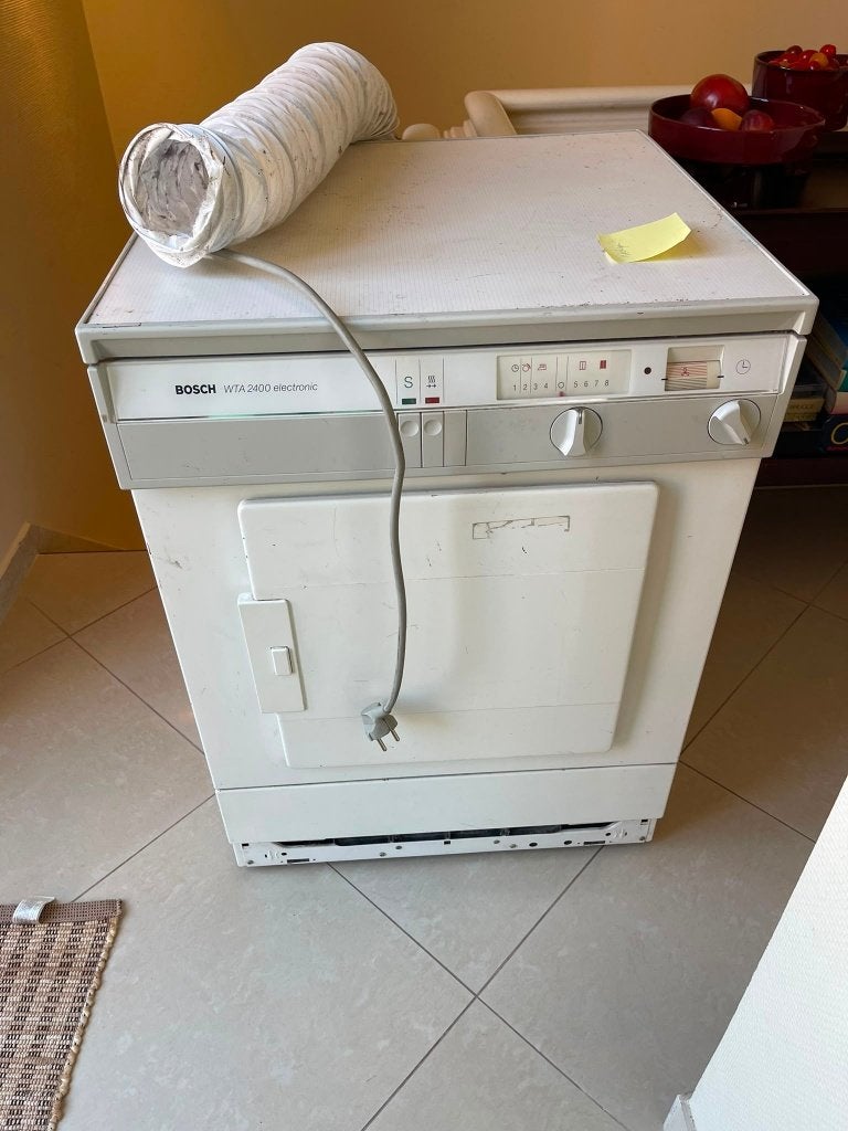 Droogkast Bosch WTA 2400 - werkt perfect, ouder model, Electroménager, Sèche-linge, Enlèvement, Utilisé, Chargeur frontal, Évacuation d'air