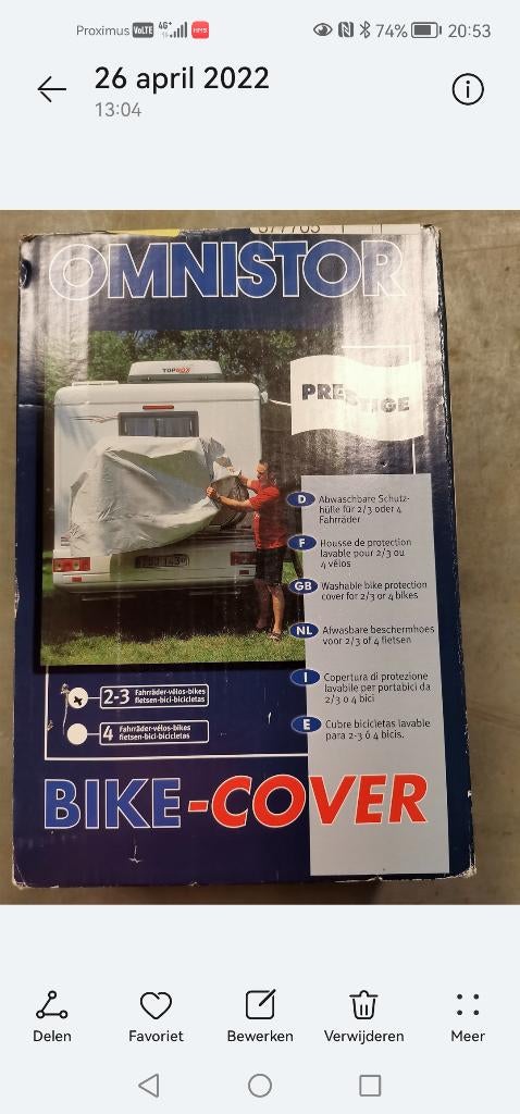 Bike cover elite, Caravans en Kamperen, Ophalen, Nieuw