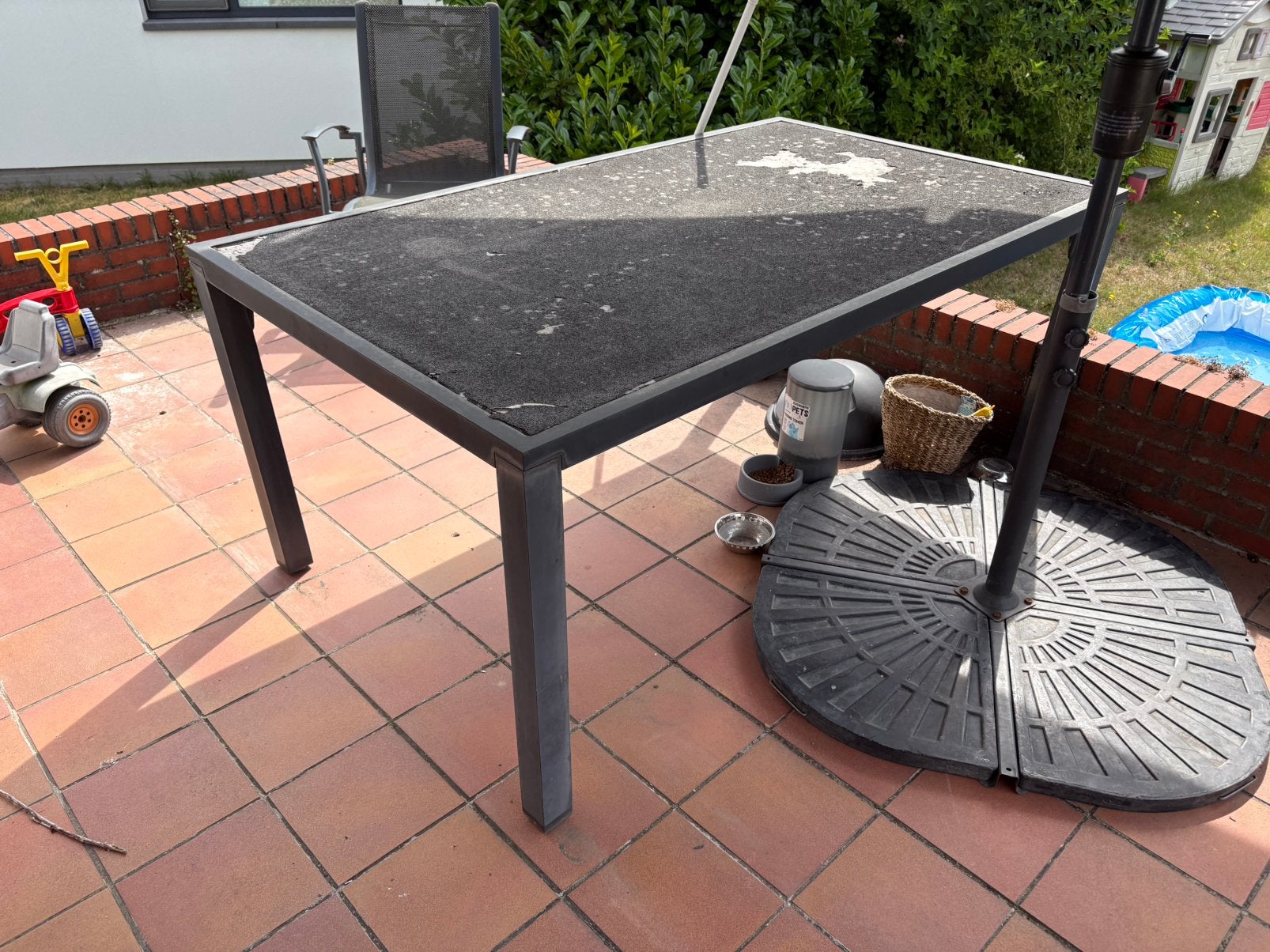 Tuintafel, Tuin en Terras, Tuintafels, Gebruikt, Rechthoekig, Aluminium, Ophalen