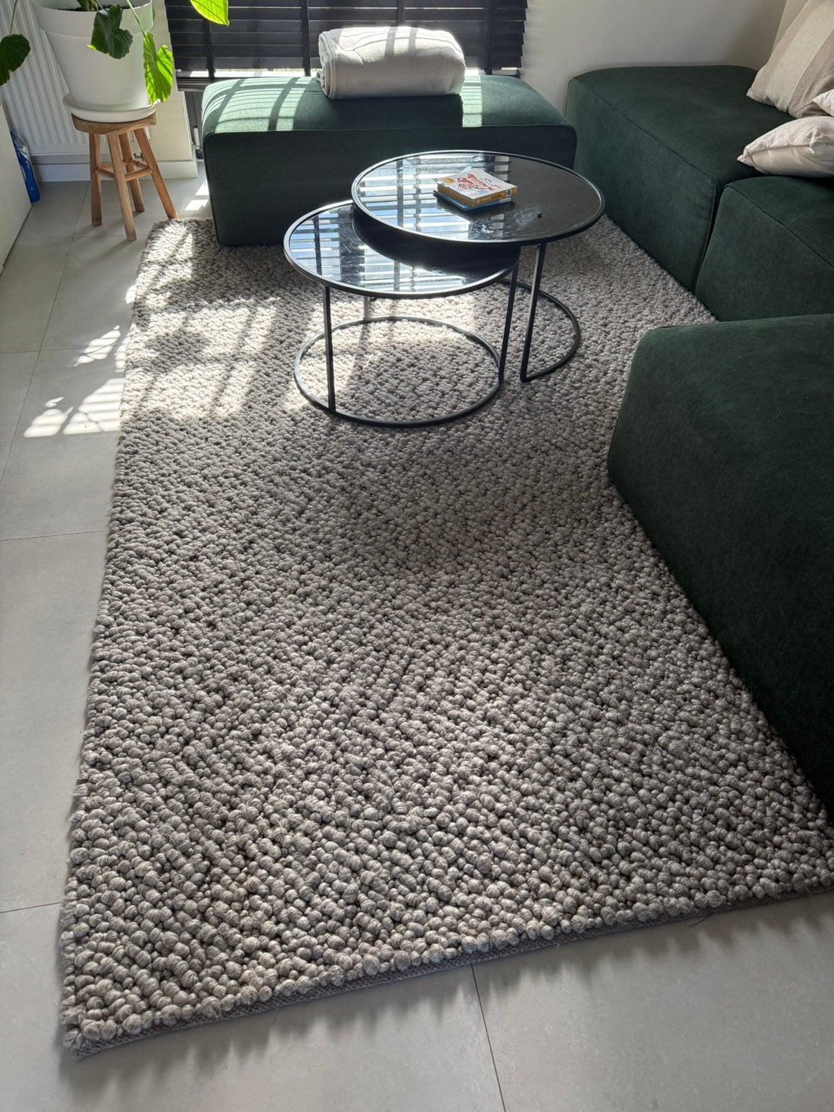 Tapis en laine de couleur taupe 200x300, 200 cm ou plus, Gris, 200 cm ou plus, Comme neuf