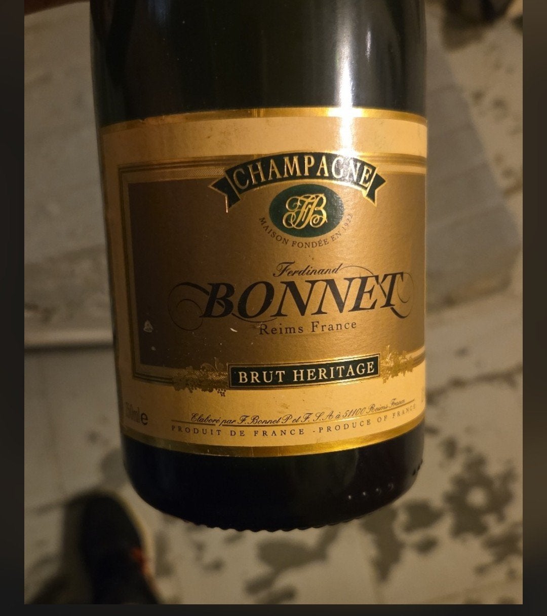 Champagne Ferdinand Bonnet "Brut Heritage" uit 1995, Collections, Vins, Champagne, Enlèvement
