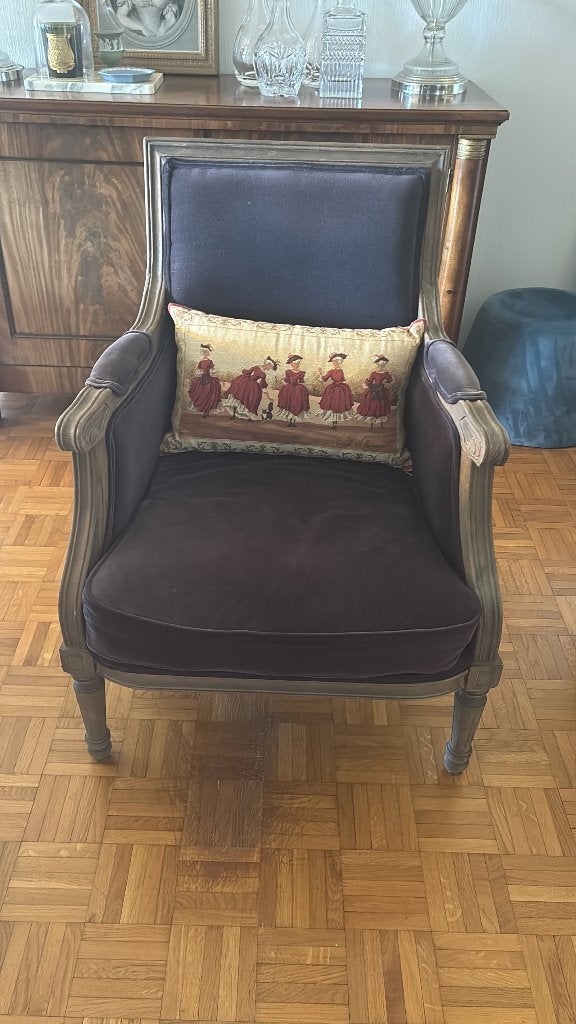 2 fauteuils de style Lady Bergère, Maison & Meubles, Fauteuils, Utilisé, Bois, Tissus, 50 à 75 cm, Moins de 75 cm, Enlèvement