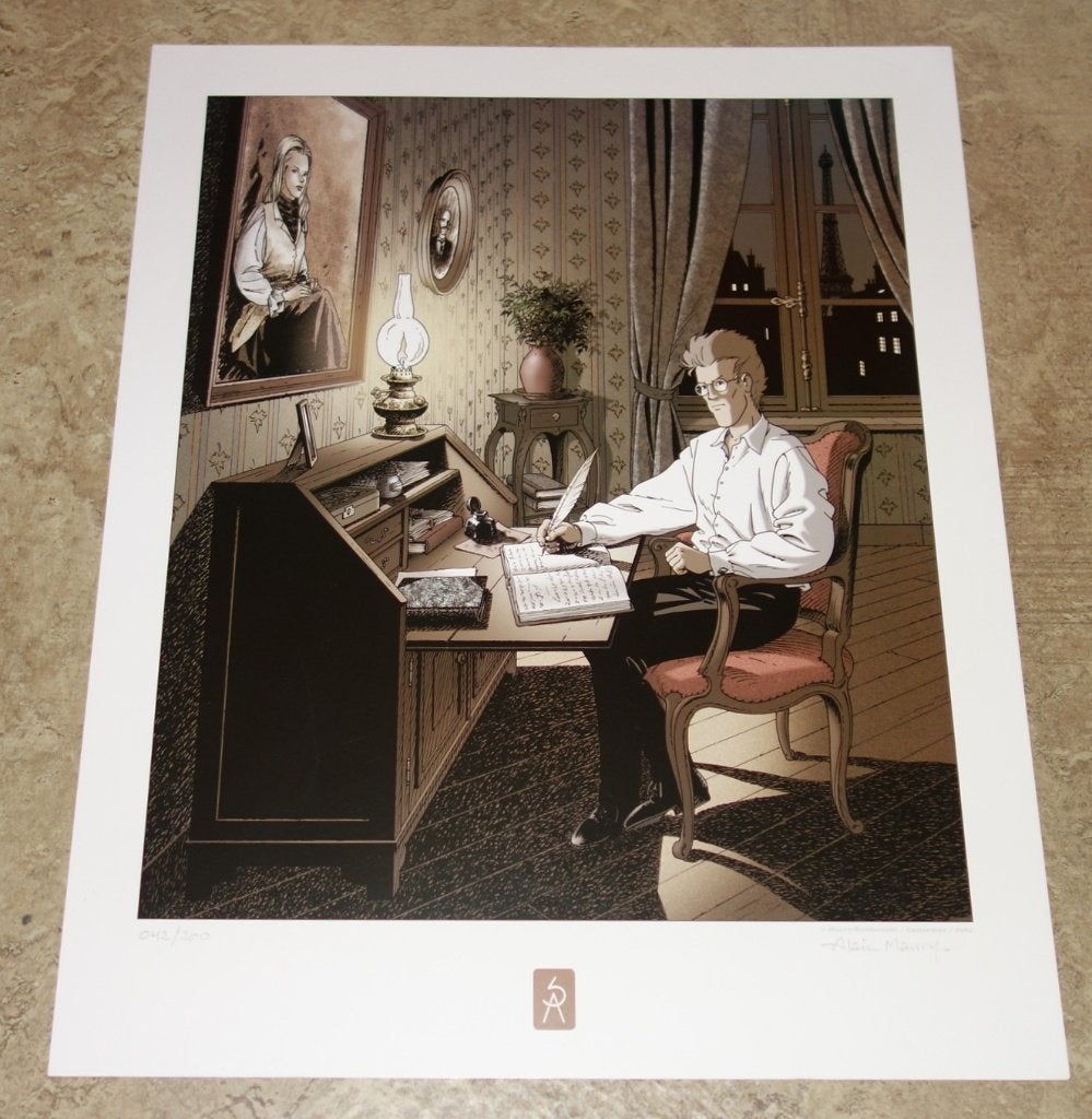 Litho Het contract / Alain Maury - genummerd-gesigneerd., Verzamelen, Stripfiguren, Ophalen of Verzenden, Overige figuren, Zo goed als nieuw