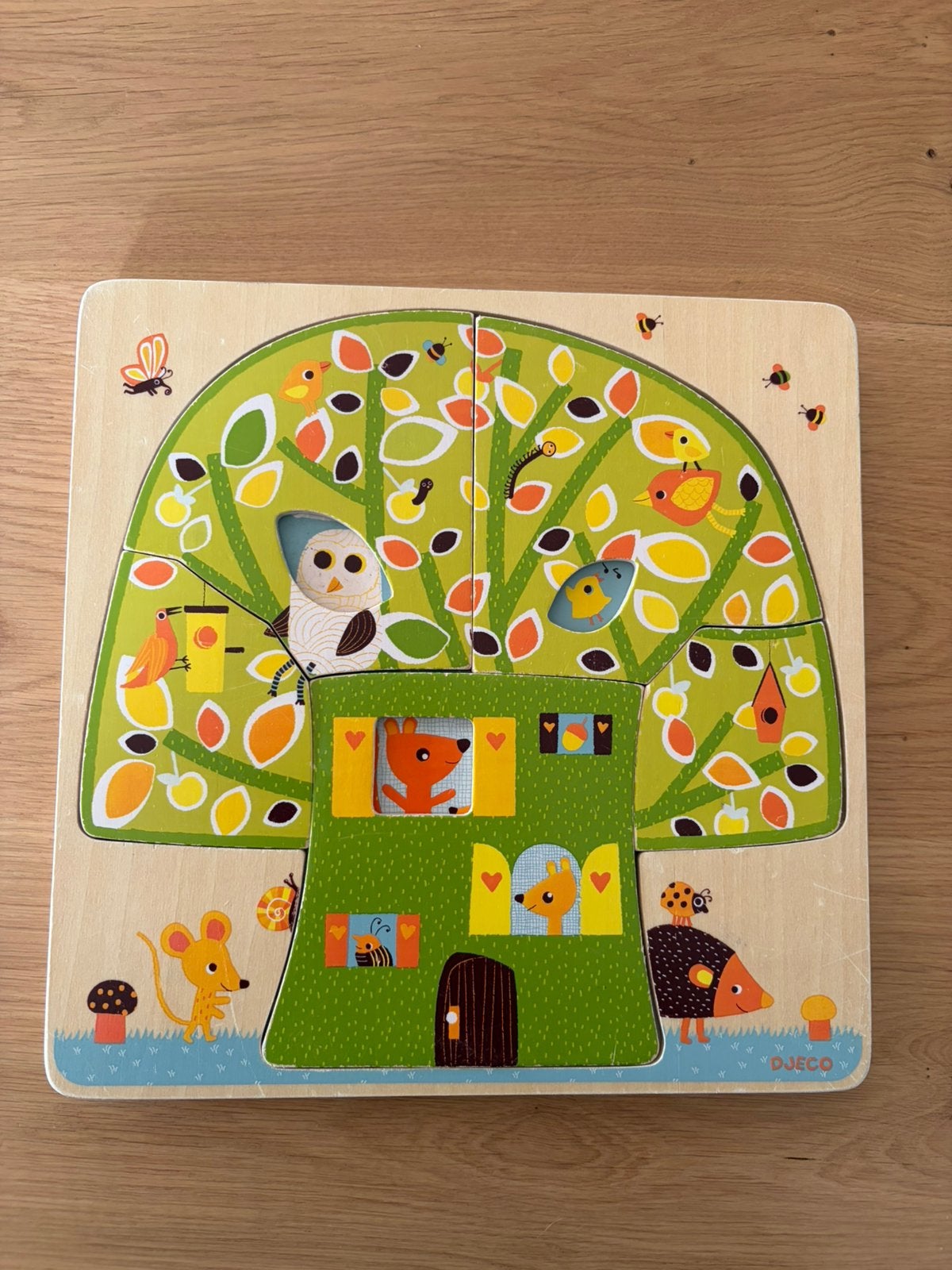 Djeco houten 3 lagenpuzzel Boomhuis, Ophalen, Zo goed als nieuw