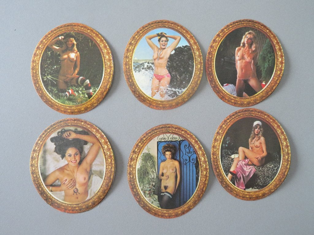 vintage lotje 6 pin up stickers, Verzenden, Zo goed als nieuw, Meerdere stickers