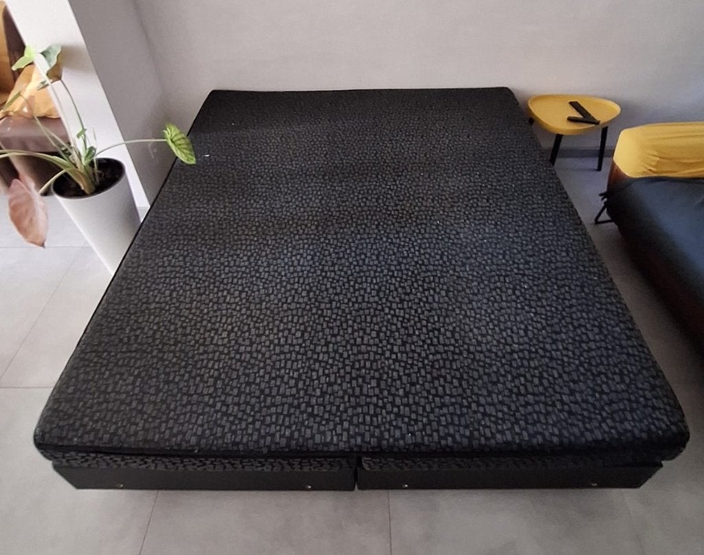 gratis compleet 2persoons bed, Huis en Inrichting, Slaapkamer | Bedden, Ophalen, Zwart, Tweepersoons, 180 cm