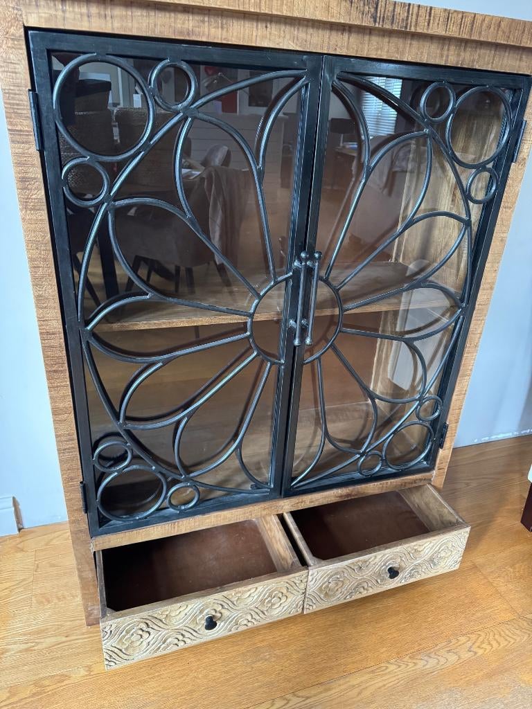Giner y Colomer Buffetkast Metaal/Mangohout, Maison & Meubles, Armoires | Buffets, Métal, 25 à 50 cm, Avec tablette(s), Comme neuf