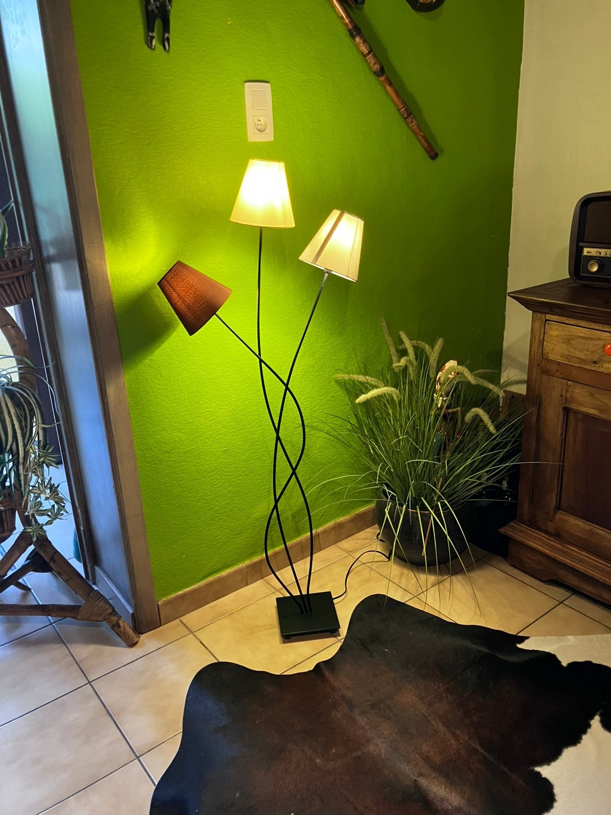 Vintage  prachtige  nieuwe staanlamp spotprijsje70 eu, Ophalen, 100 tot 150 cm, Nieuw, Textiel