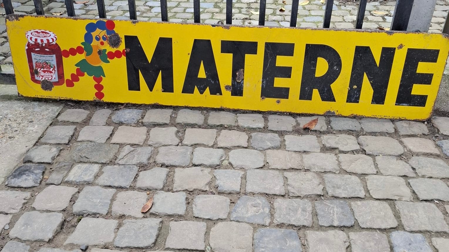 Emaille bord Materne, Ophalen, Gebruikt, Reclamebord